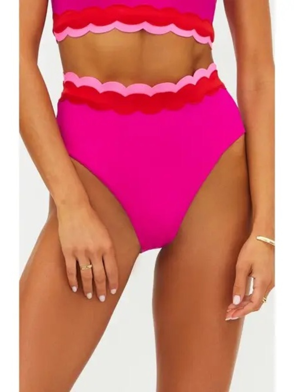 New! Beach Riot Harriet High-Waisted Bikini Bottom Electric Wave 34160